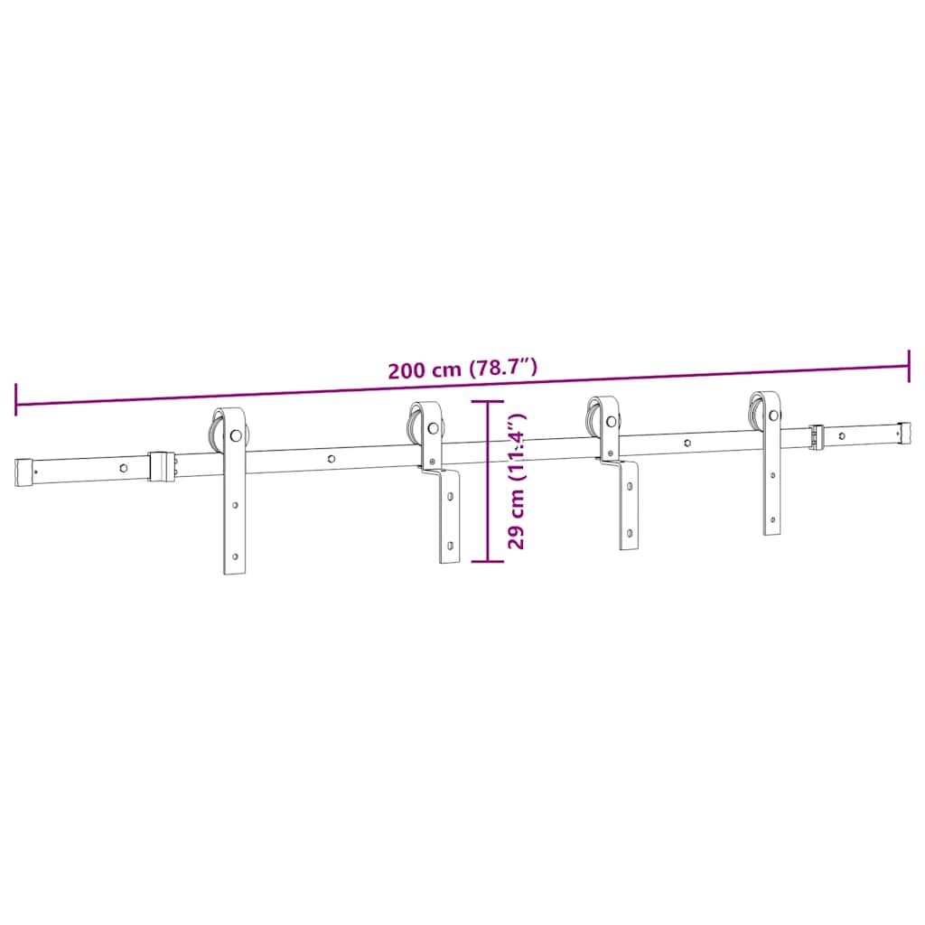 8721102849404_g_en_hd_10 vidaXL Sliding Door Hardware Kit 200 cm Steel Black - Image 12