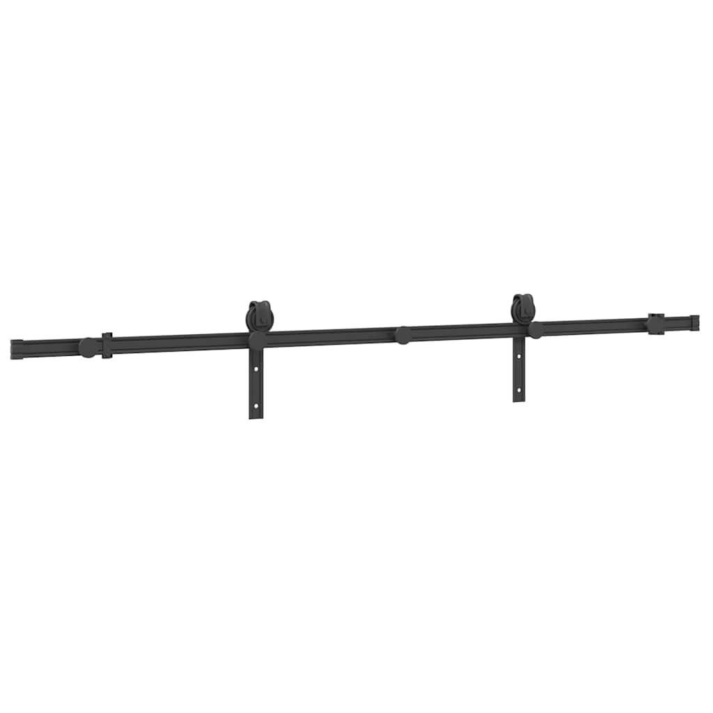 8721102849466_a_en_hd_1 vidaXL Sliding Door Hardware Kit 200 cm Steel Black - Image 2