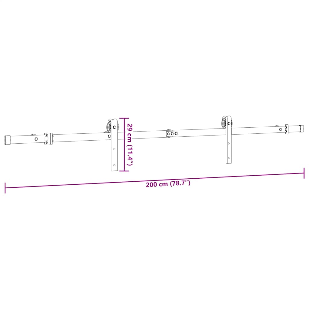 8721102849466_g_en_hd_10 vidaXL Sliding Door Hardware Kit 200 cm Steel Black - Image 12