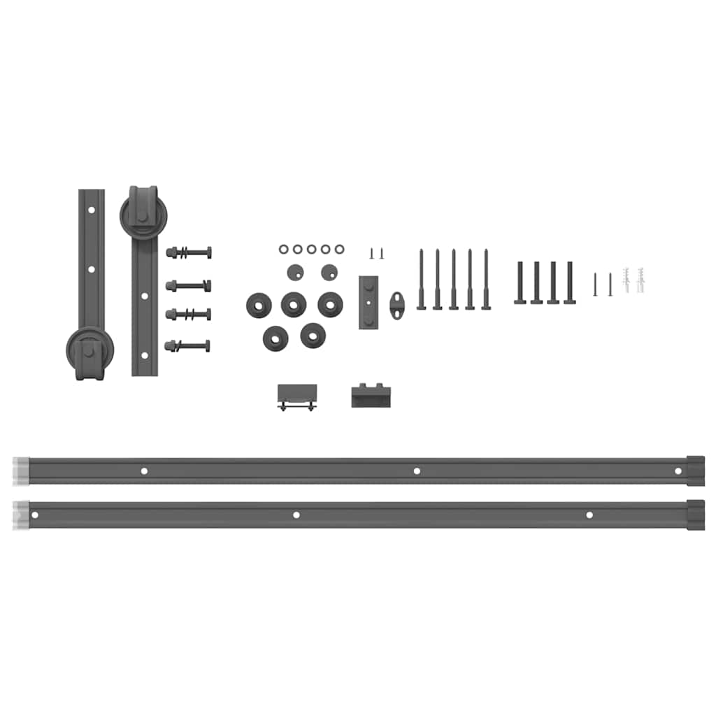 8721102849466_g_en_hd_3 vidaXL Sliding Door Hardware Kit 200 cm Steel Black - Image 5