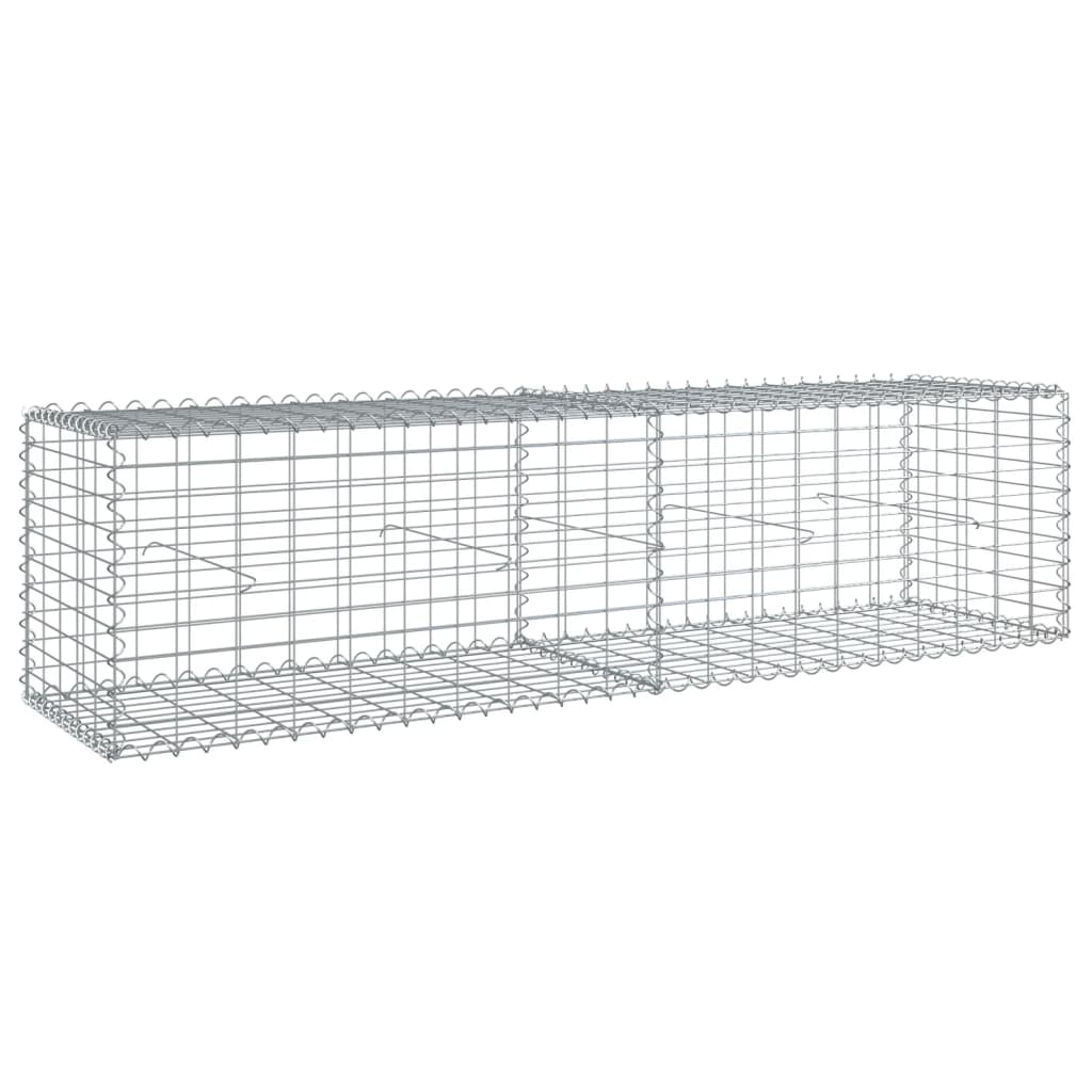 8721102850073_a_en_hd_1 vidaXL Gabion Basket with Cover 200x50x50 cm Galvanised Iron - Image 2