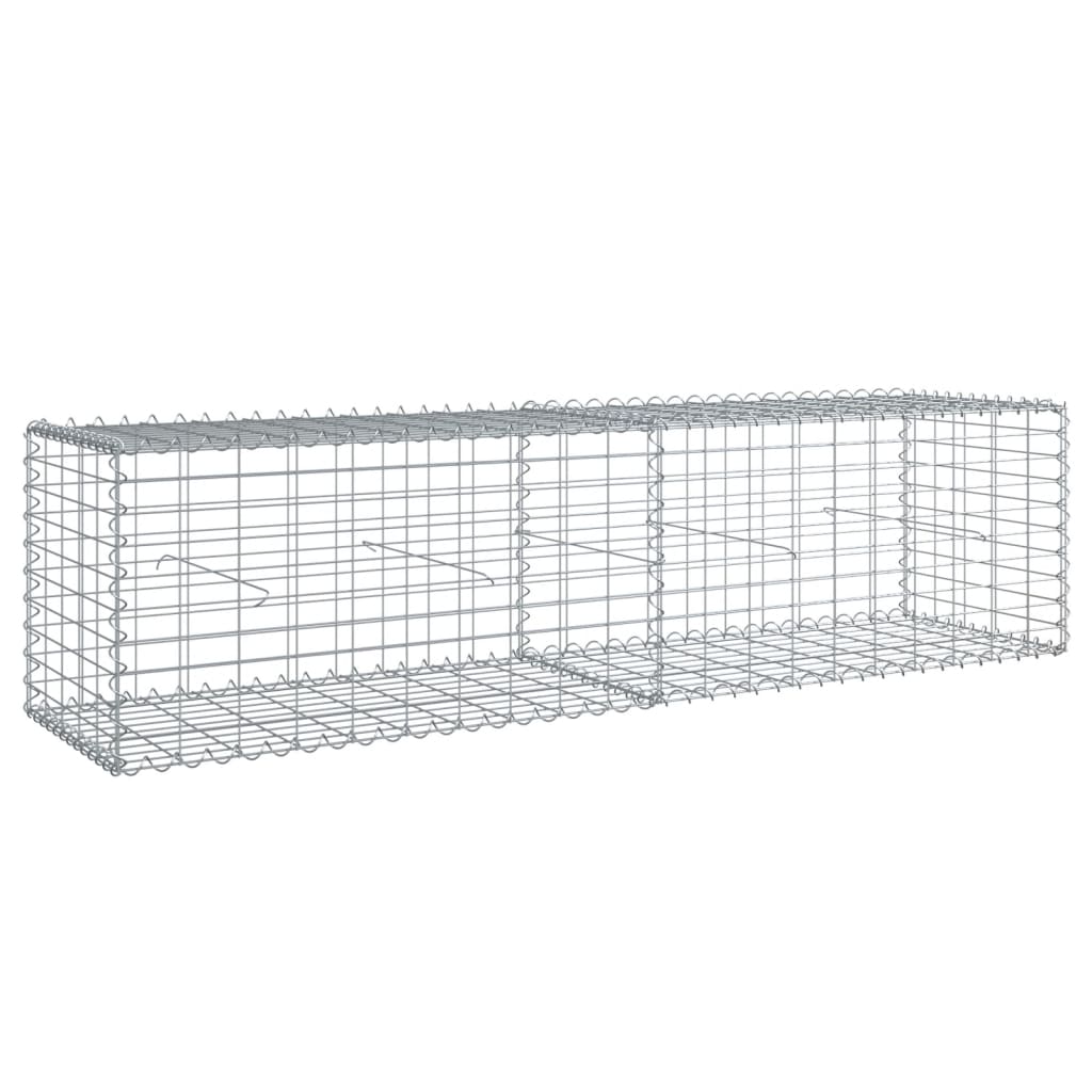 8721102850073_g_en_hd_3 vidaXL Gabion Basket with Cover 200x50x50 cm Galvanised Iron - Image 5