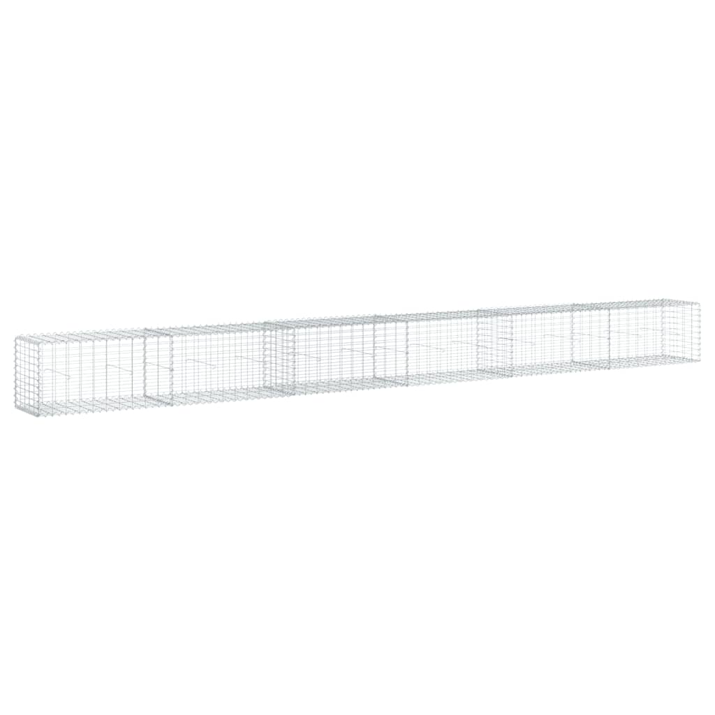 8721102850110_a_en_hd_1 vidaXL Gabion Basket with Cover 600x50x50 cm Galvanised Iron - Image 2