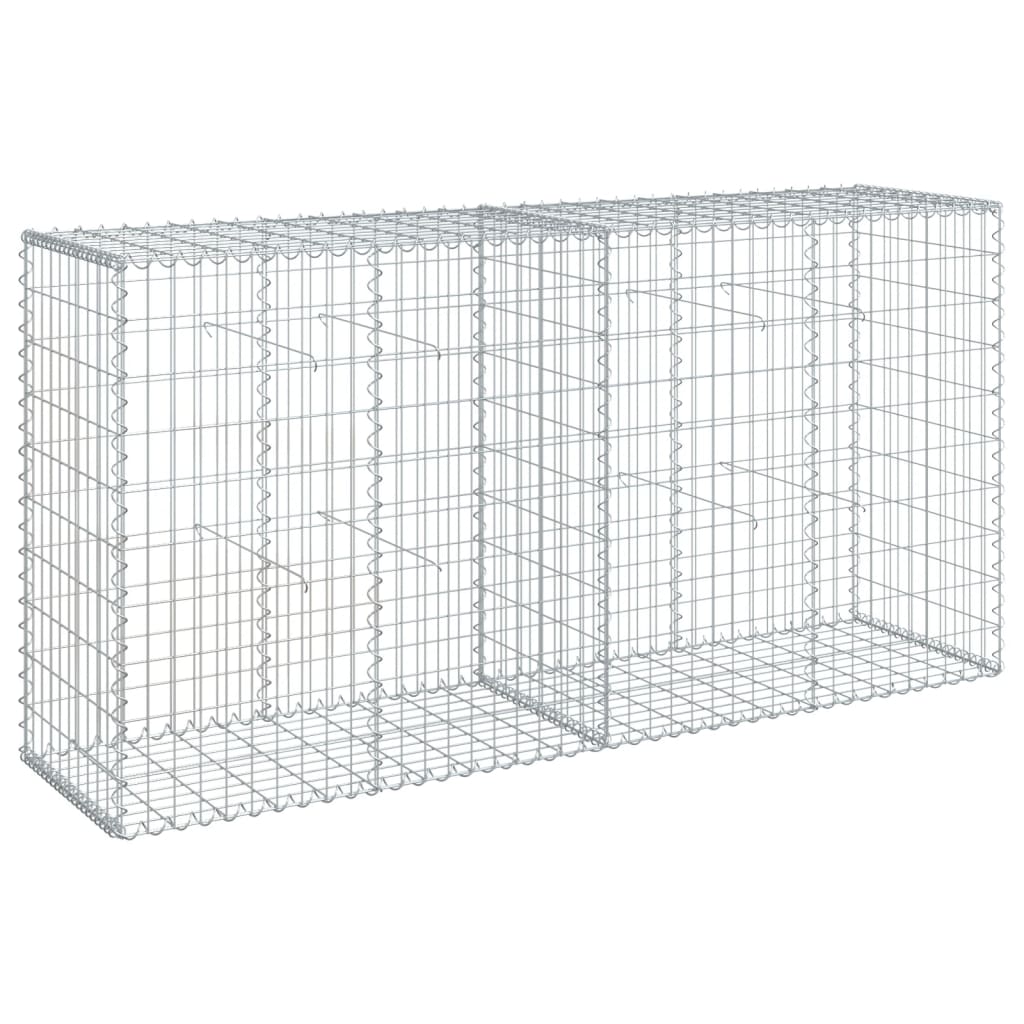 8721102850172_a_en_hd_1 vidaXL Gabion Basket with Cover 200x50x100 cm Galvanised Iron - Image 2