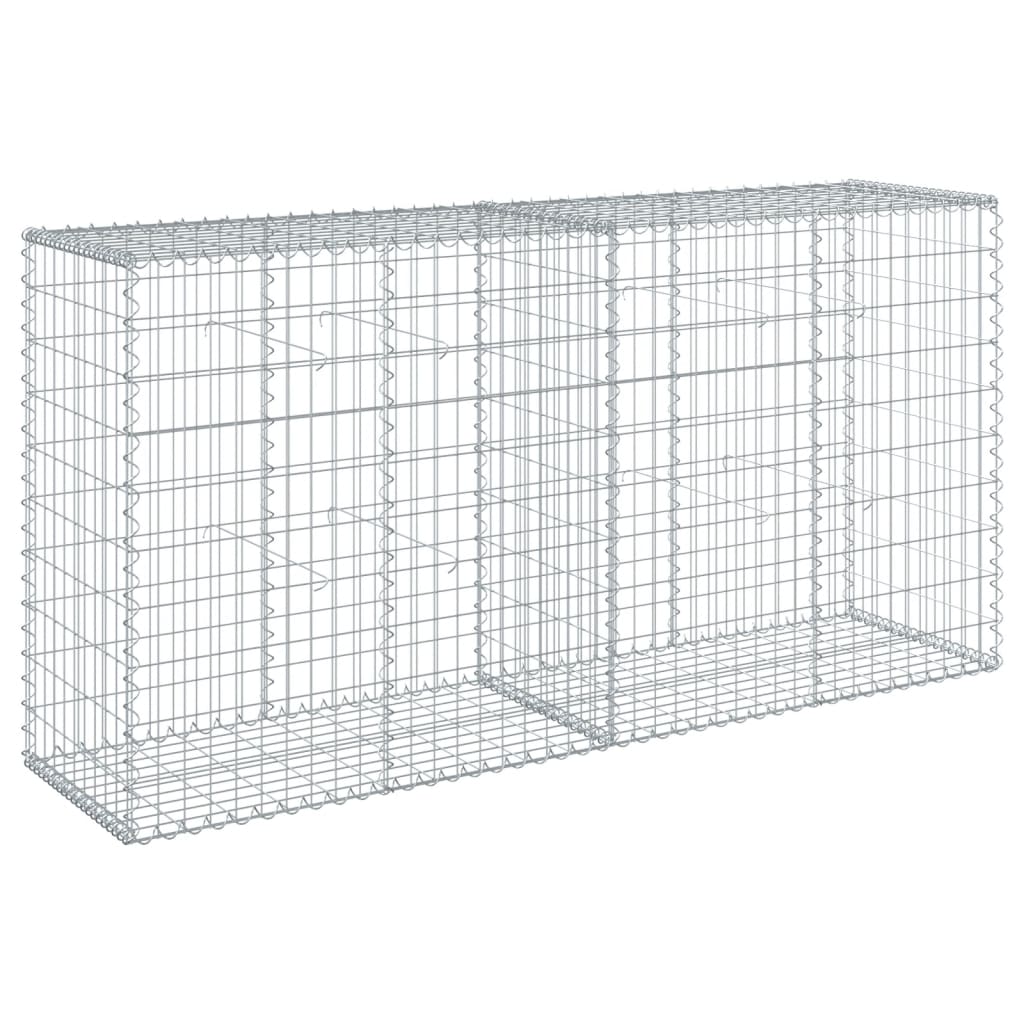 8721102850172_g_en_hd_3 vidaXL Gabion Basket with Cover 200x50x100 cm Galvanised Iron - Image 5
