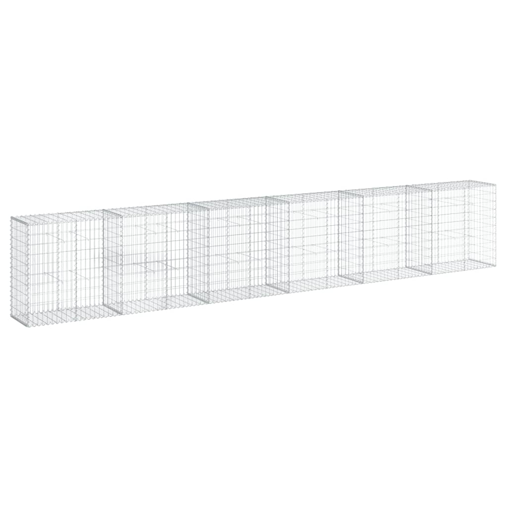 8721102850219_a_en_hd_1 vidaXL Gabion Basket with Cover 600x50x100 cm Galvanised Iron - Image 2