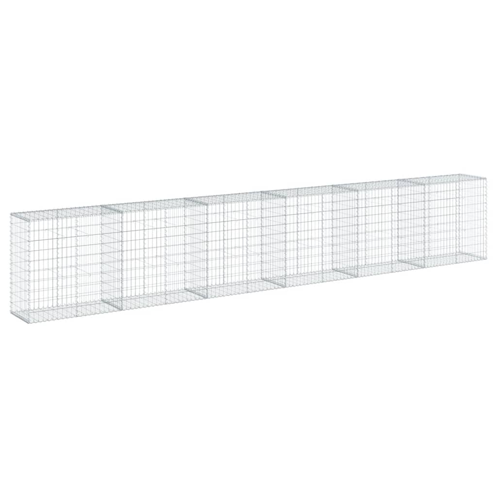8721102850219_g_en_hd_3 vidaXL Gabion Basket with Cover 600x50x100 cm Galvanised Iron - Image 5