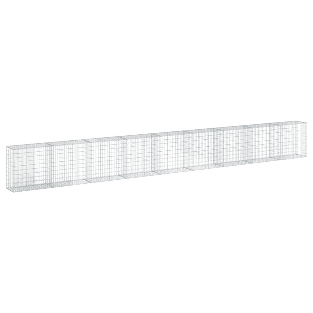 8721102850240_a_en_hd_1 vidaXL Gabion Basket with Cover 900x50x100 cm Galvanised Iron - Image 2
