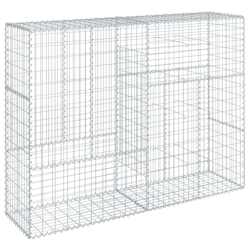 8721102850295_a_en_hd_1 vidaXL Gabion Basket with Cover 200x50x150 cm Galvanised Iron - Image 2
