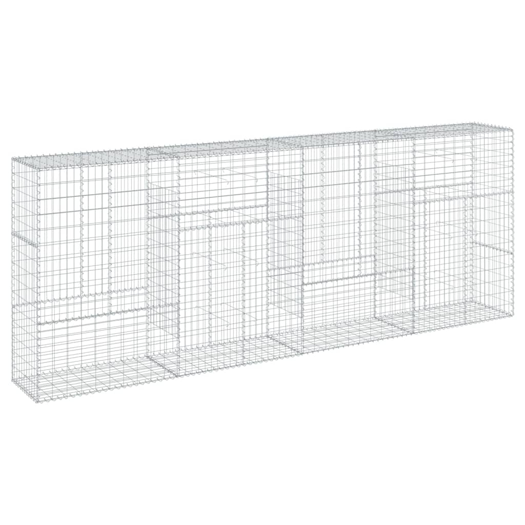 8721102850318_a_en_hd_1 vidaXL Gabion Basket with Cover 400x50x150 cm Galvanised Iron - Image 2