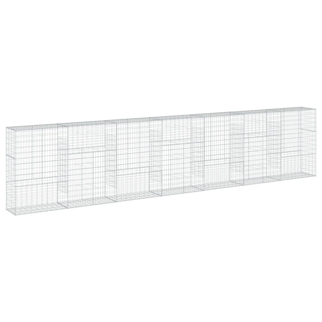 8721102850349_a_en_hd_1 vidaXL Gabion Basket with Cover 700x50x150 cm Galvanised Iron - Image 2