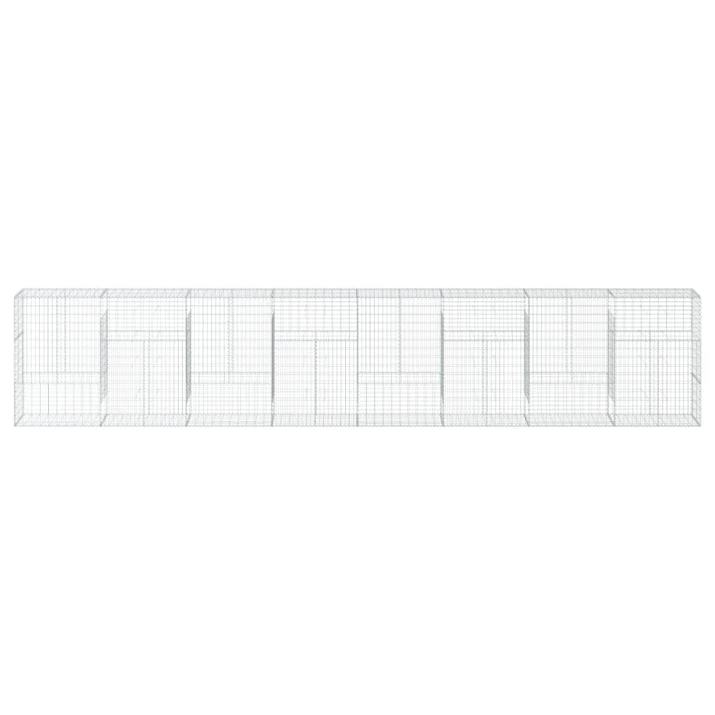 8721102850356_g_en_hd_1 vidaXL Gabion Basket with Cover 800x50x150 cm Galvanised Iron - Image 3