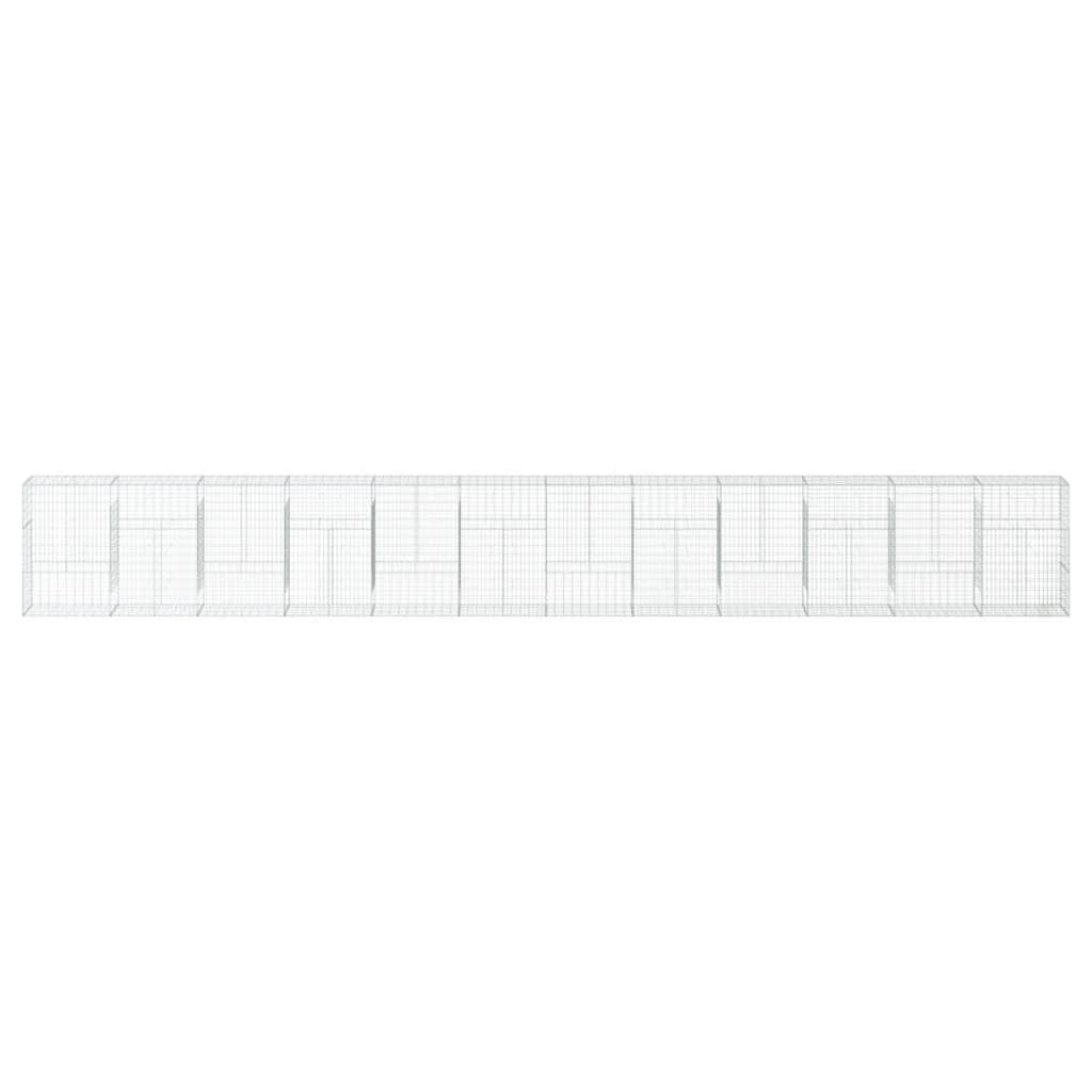 8721102850394_g_en_hd_1 vidaXL Gabion Basket with Cover 1200x50x150 cm Galvanised Iron - Image 3