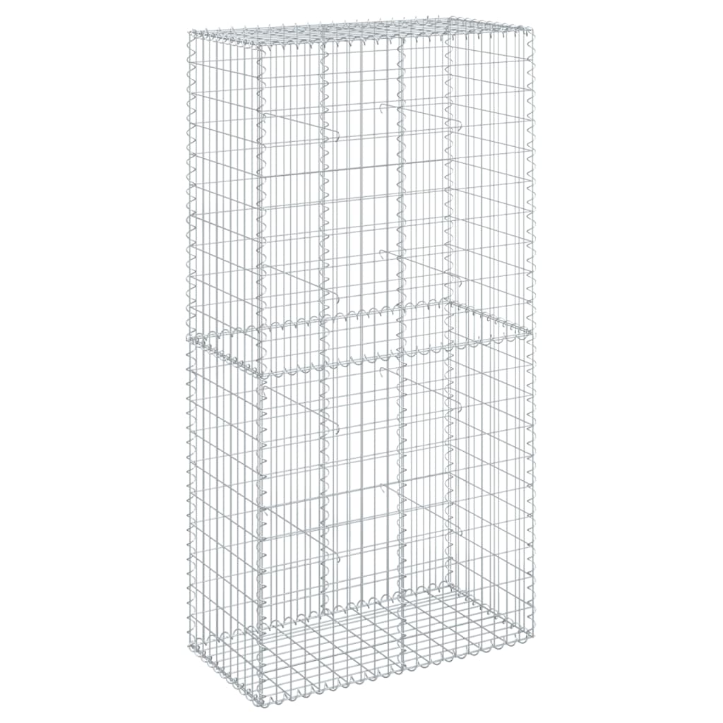 8721102850400_a_en_hd_1 vidaXL Gabion Basket with Cover 100x50x200 cm Galvanised Iron - Image 2