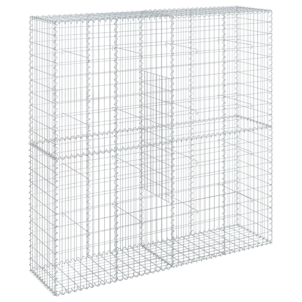 8721102850417_a_en_hd_1 vidaXL Gabion Basket with Cover 200x50x200 cm Galvanised Iron - Image 2