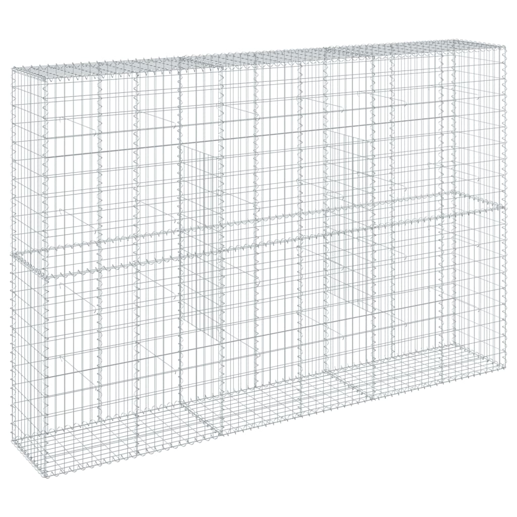 8721102850424_a_en_hd_1 vidaXL Gabion Basket with Cover 300x50x200 cm Galvanised Iron - Image 2
