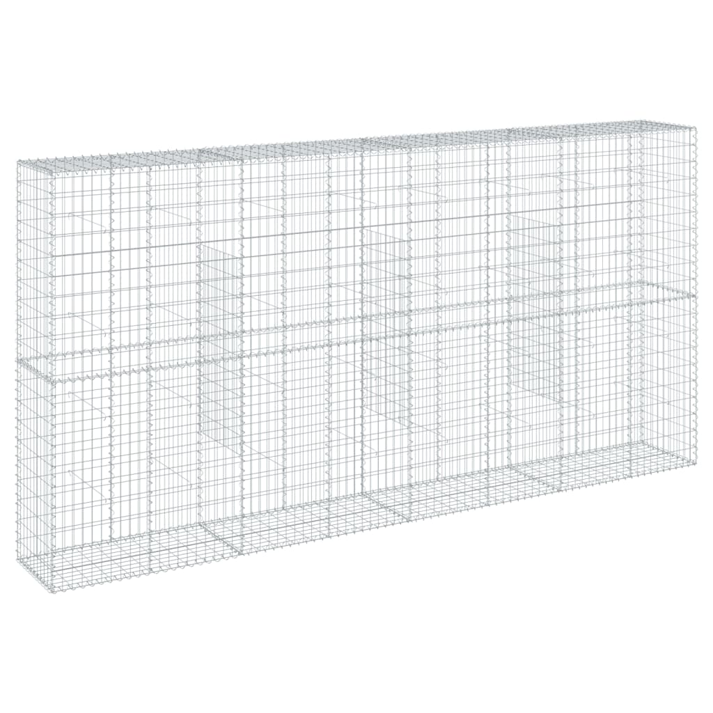 8721102850431_a_en_hd_1 vidaXL Gabion Basket with Cover 400x50x200 cm Galvanised Iron - Image 2