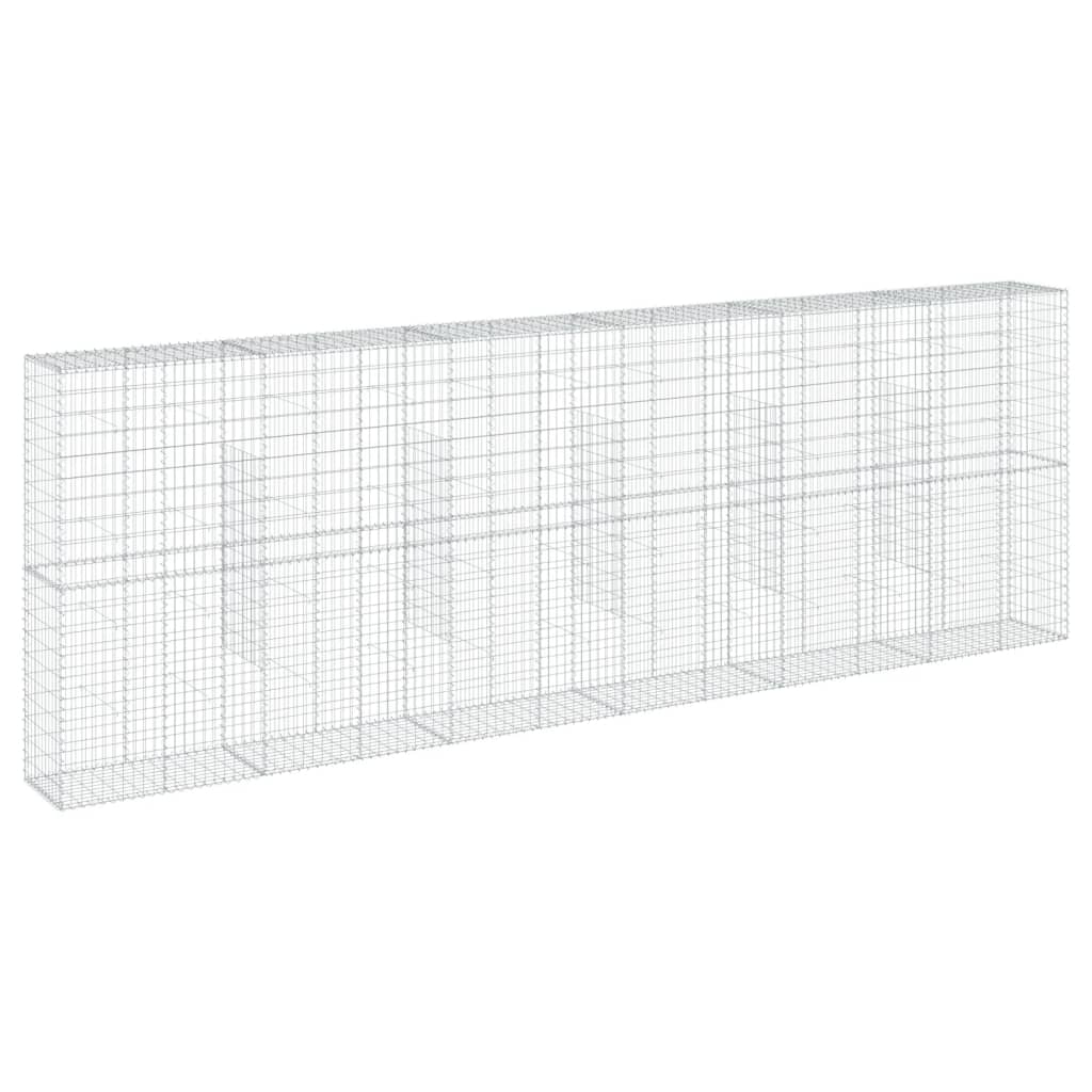 8721102850455_a_en_hd_1 vidaXL Gabion Basket with Cover 600x50x200 cm Galvanised Iron - Image 2