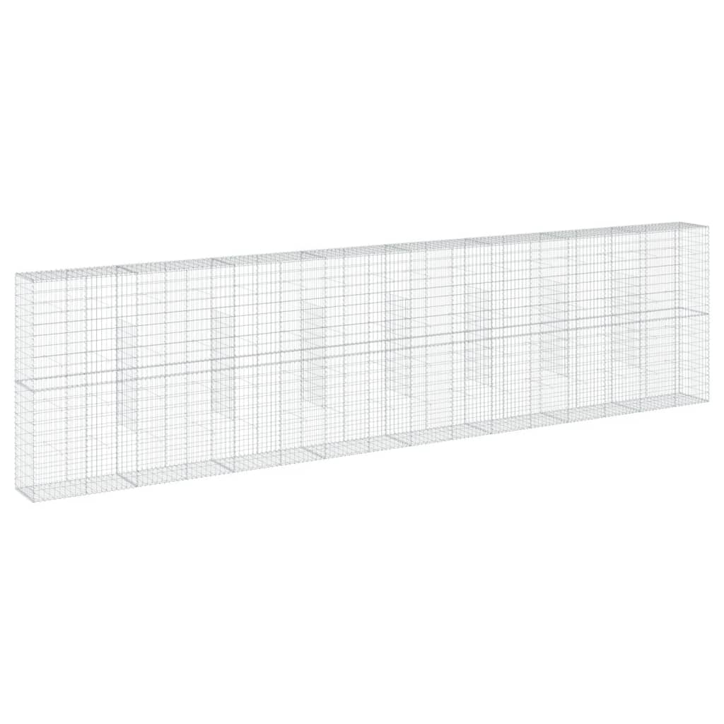 8721102850479_a_en_hd_1 vidaXL Gabion Basket with Cover 800x50x200 cm Galvanised Iron - Image 2