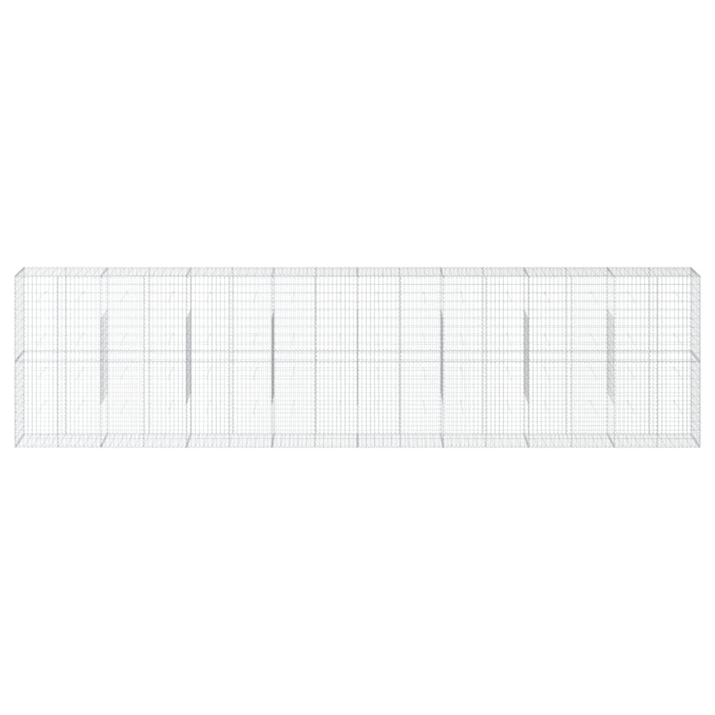 8721102850479_g_en_hd_1 vidaXL Gabion Basket with Cover 800x50x200 cm Galvanised Iron - Image 3