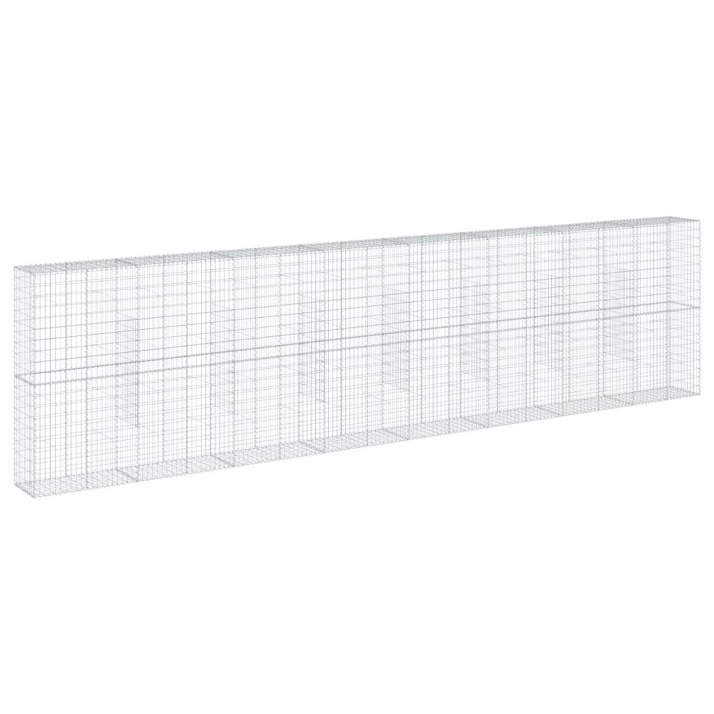 8721102850479_g_en_hd_3 vidaXL Gabion Basket with Cover 800x50x200 cm Galvanised Iron - Image 5