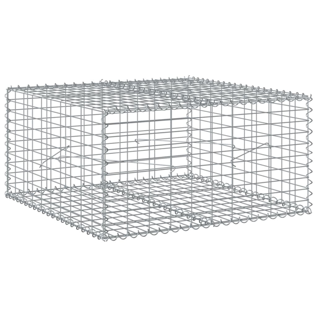 8721102850523_a_en_hd_1 vidaXL Gabion Basket with Cover 100x100x50 cm Galvanised Iron - Image 2