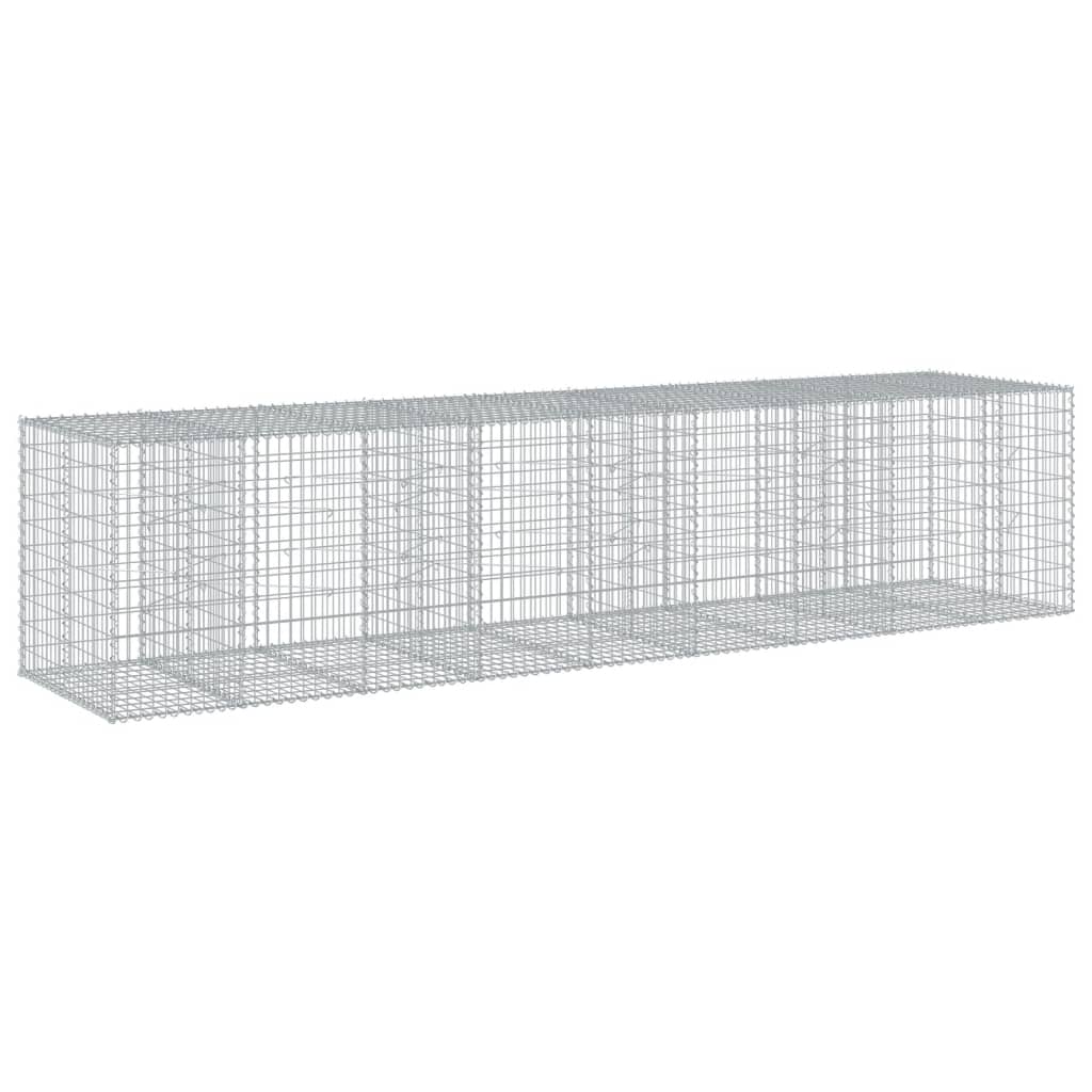 8721102850714_g_en_hd_3 vidaXL Gabion Basket with Cover 450x100x100 cm Galvanised Iron - Image 5
