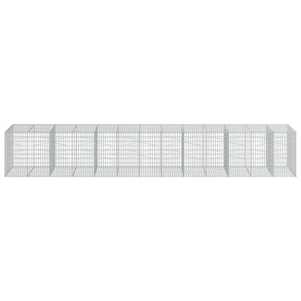 8721102850752_g_en_hd_1 vidaXL Gabion Basket with Cover 650x100x100 cm Galvanised Iron - Image 3