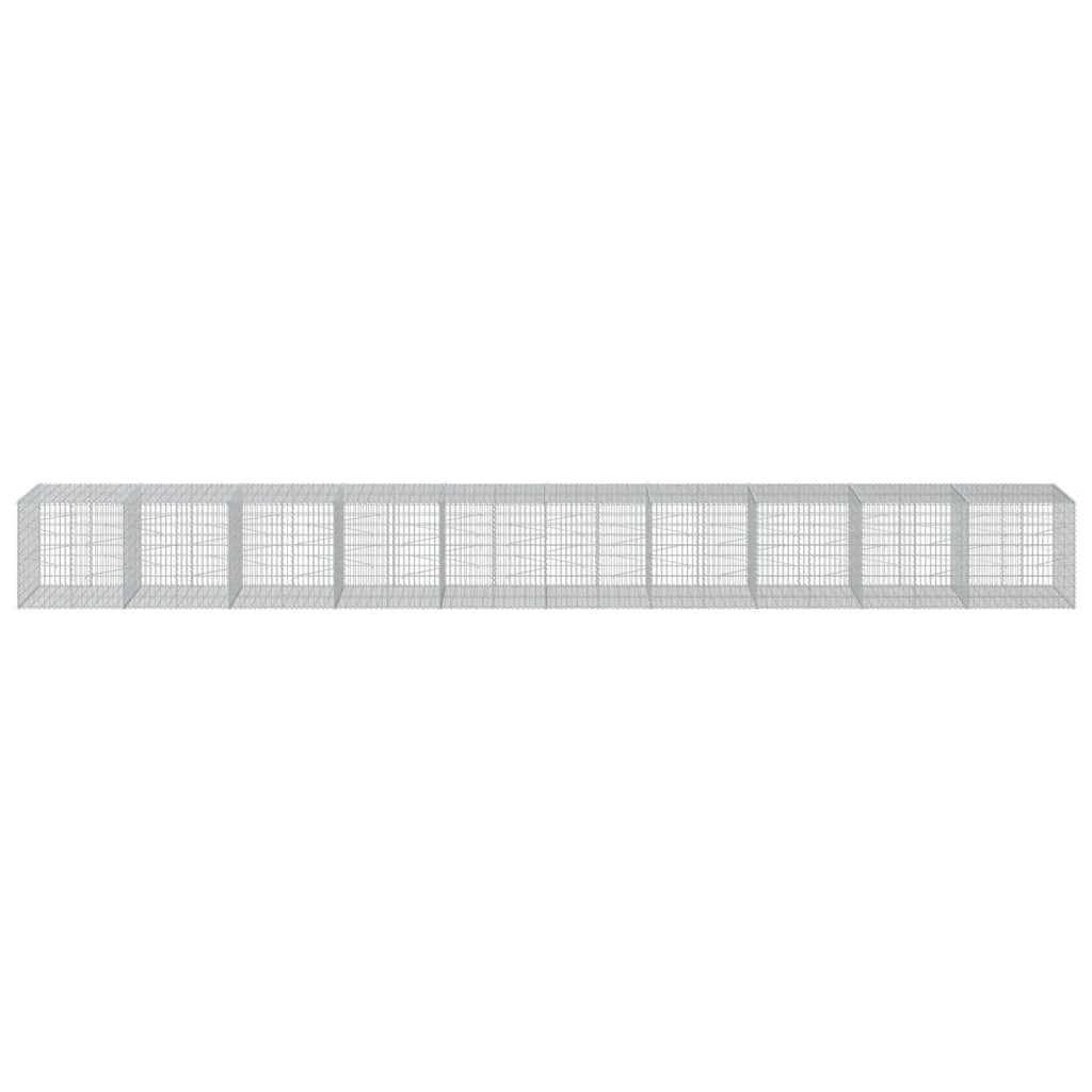 8721102850820_g_en_hd_1 vidaXL Gabion Basket with Cover 1000x100x100 cm Galvanised Iron - Image 3