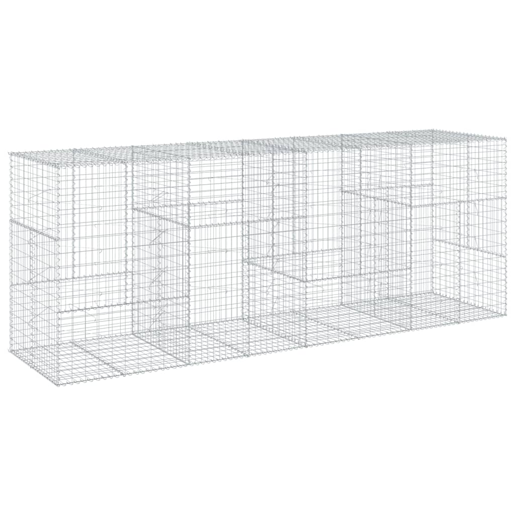 8721102850905_a_en_hd_1 vidaXL Gabion Basket with Cover 400x100x150 cm Galvanised Iron - Image 2