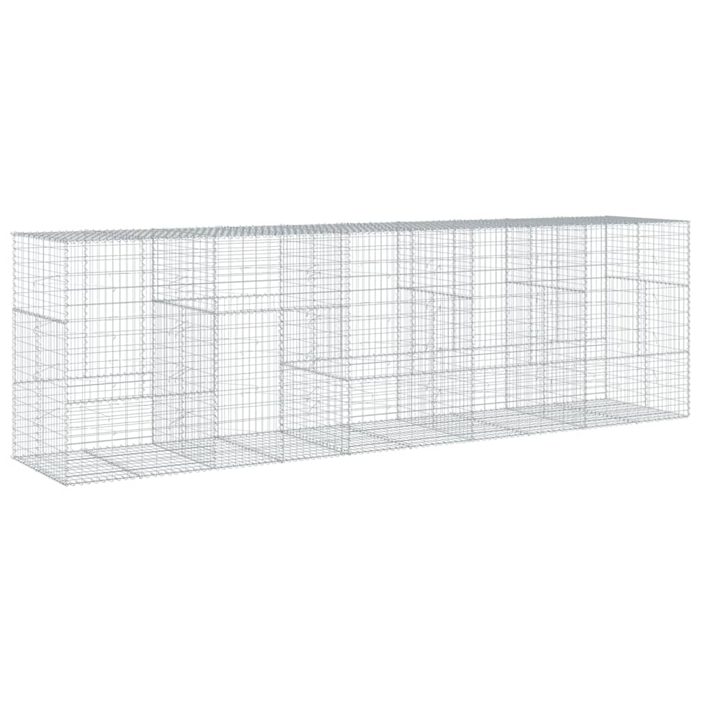 8721102850912_a_en_hd_1 vidaXL Gabion Basket with Cover 500x100x150 cm Galvanised Iron - Image 2