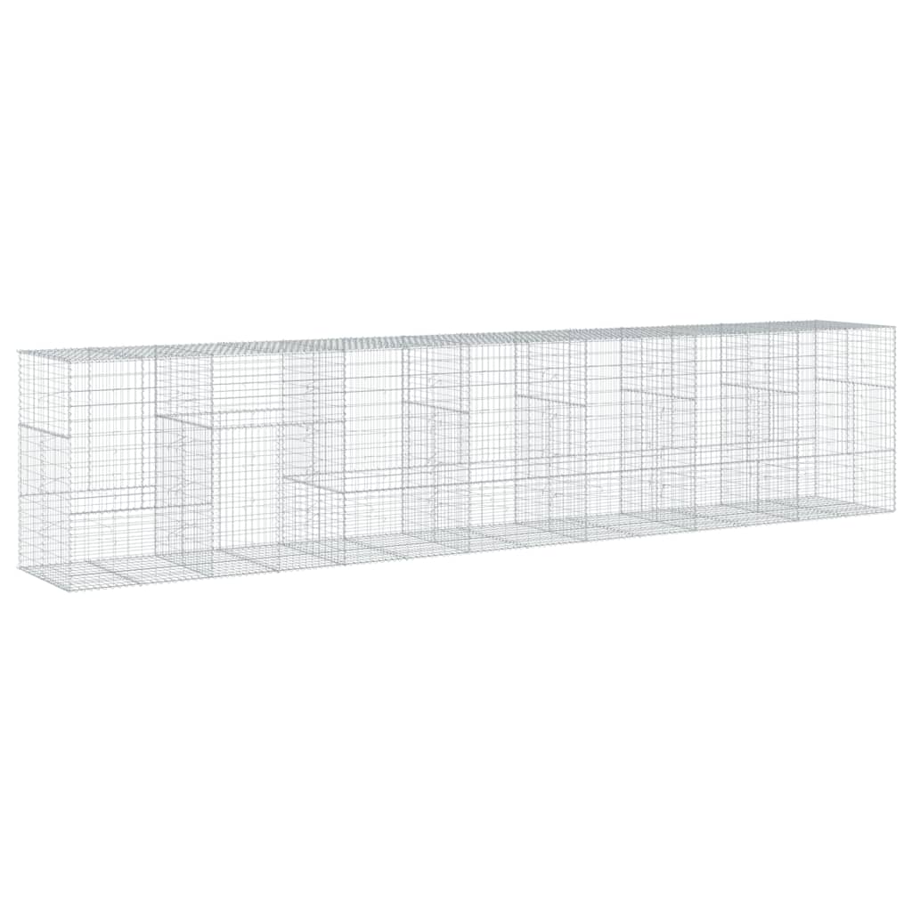 8721102850936_a_en_hd_1 vidaXL Gabion Basket with Cover 700x100x150 cm Galvanised Iron - Image 2
