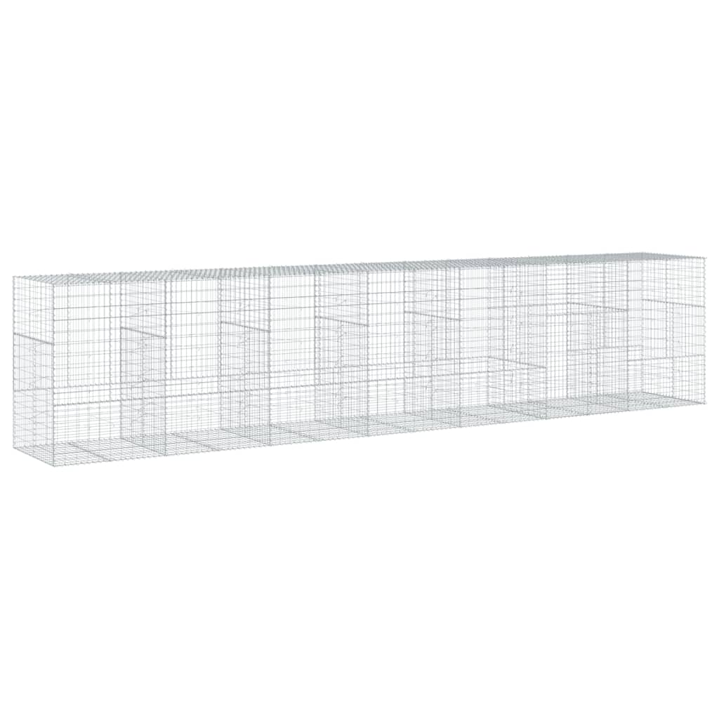 8721102850936_g_en_hd_3 vidaXL Gabion Basket with Cover 700x100x150 cm Galvanised Iron - Image 5