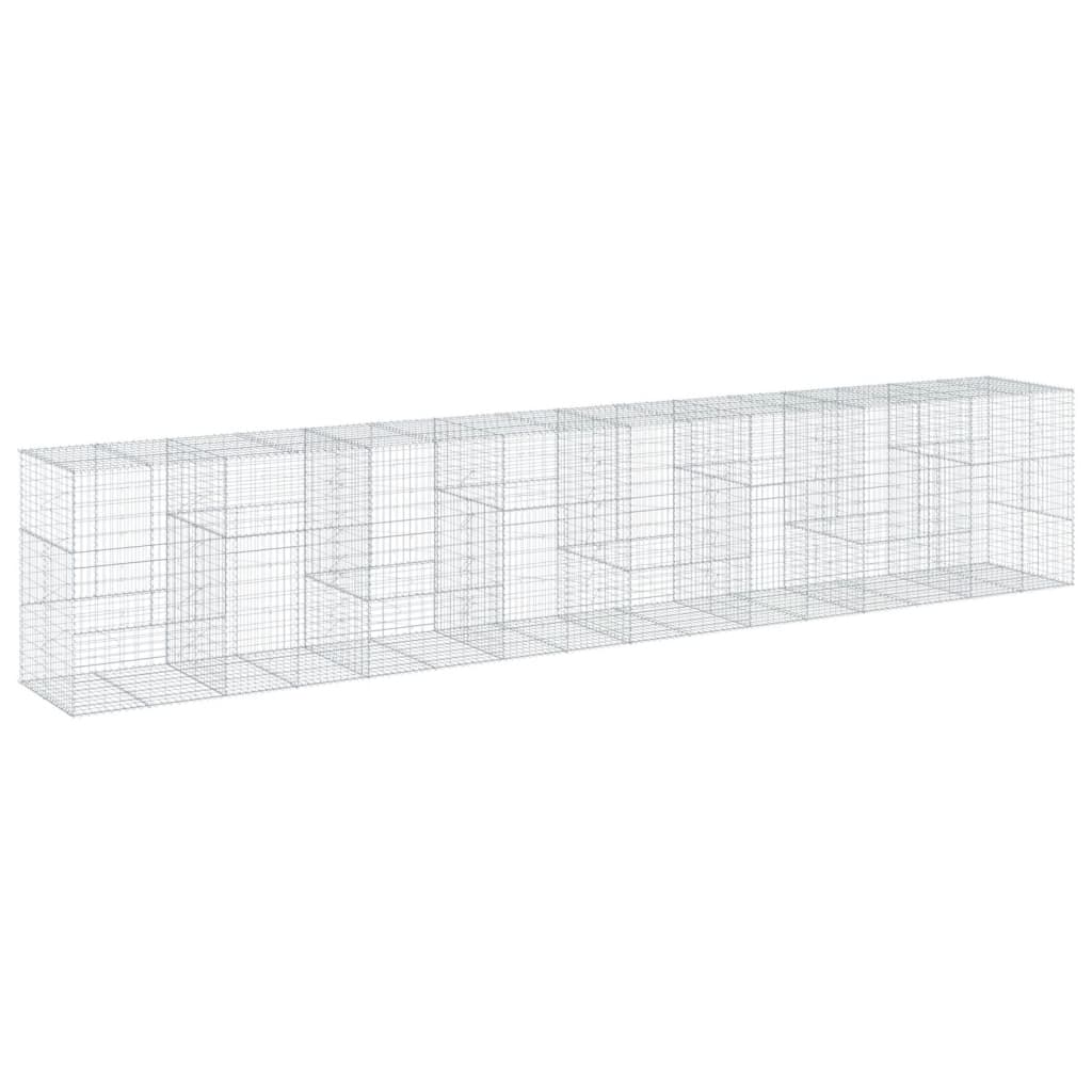 8721102850943_a_en_hd_1 vidaXL Gabion Basket with Cover 800x100x150 cm Galvanised Iron - Image 2