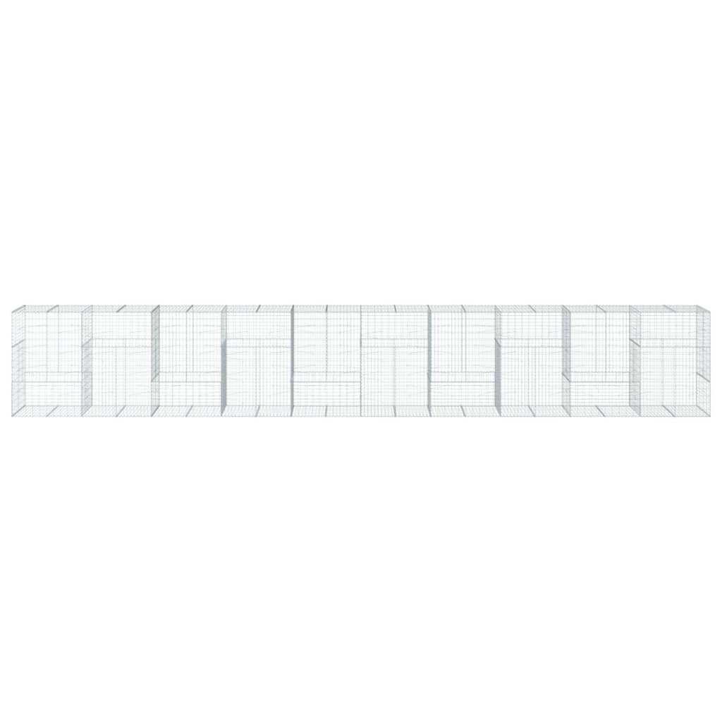 8721102850967_g_en_hd_1 vidaXL Gabion Basket with Cover 1000x100x150 cm Galvanised Iron - Image 3