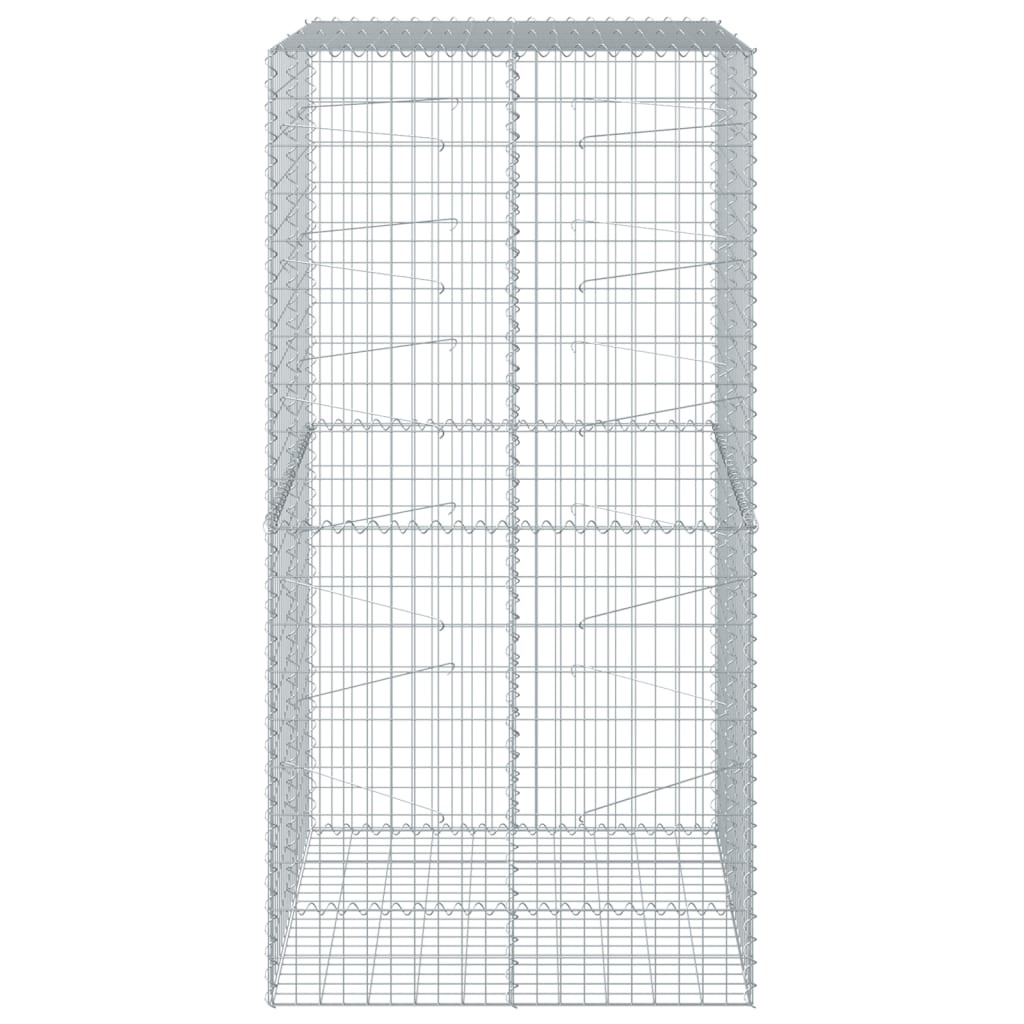 8721102850998_g_en_hd_2 vidaXL Gabion Basket with Cover 100x100x200 cm Galvanised Iron - Image 4