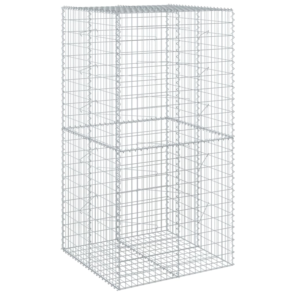 8721102850998_g_en_hd_3 vidaXL Gabion Basket with Cover 100x100x200 cm Galvanised Iron - Image 5