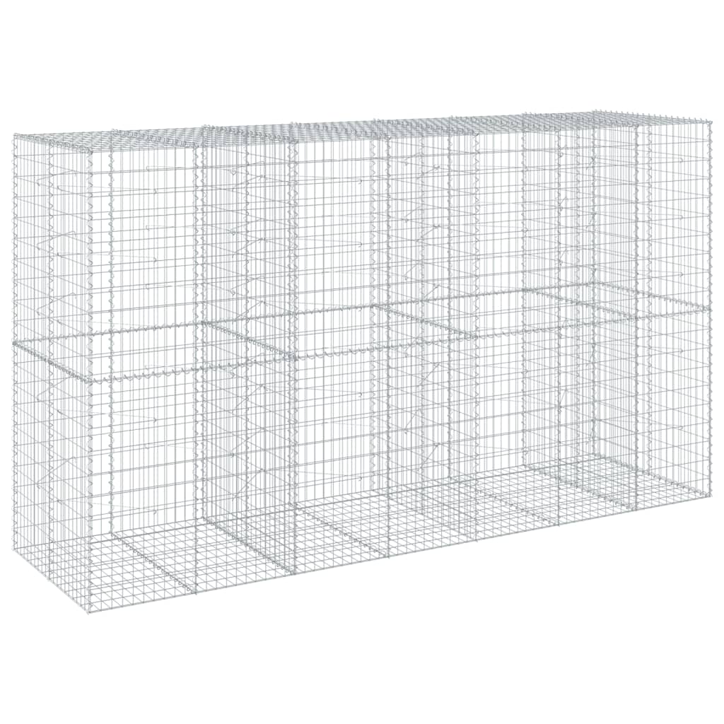 8721102851049_a_en_hd_1 vidaXL Gabion Basket with Cover 350x100x200 cm Galvanised Iron - Image 2