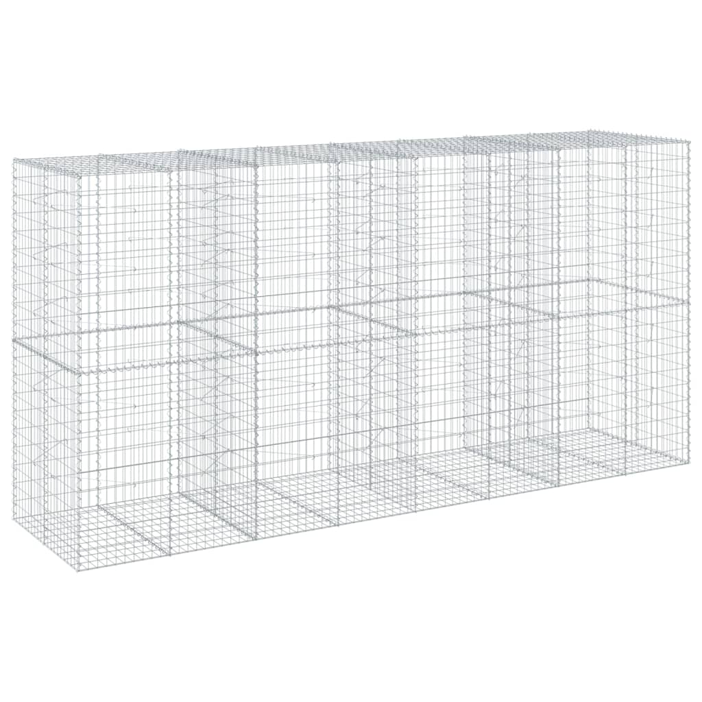 8721102851056_a_en_hd_1 vidaXL Gabion Basket with Cover 400x100x200 cm Galvanised Iron - Image 2