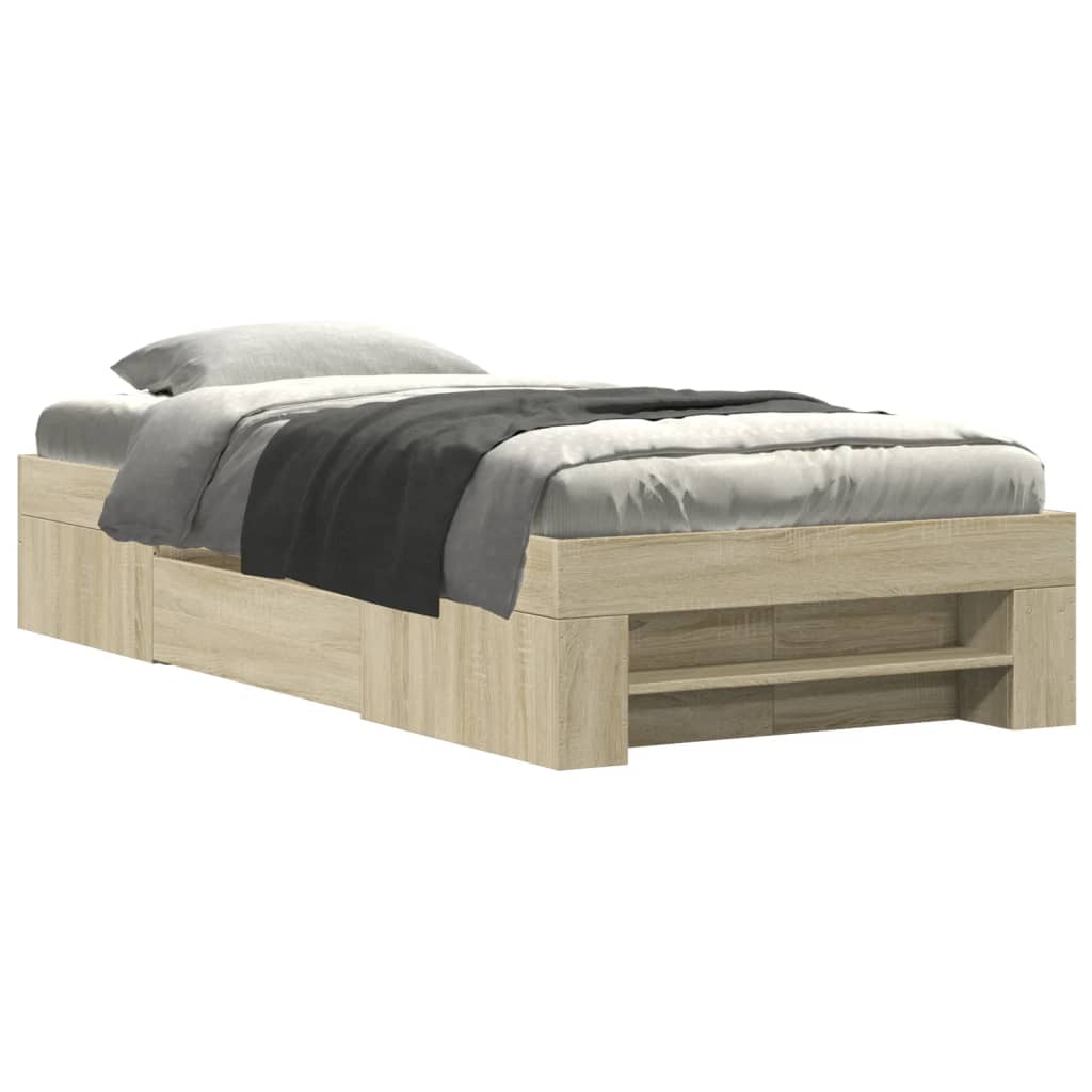 8721102855269_a_en_hd_1 vidaXL Bed Frame without Mattress Sonoma Oak 90x190 cm Engineered Wood - Image 2