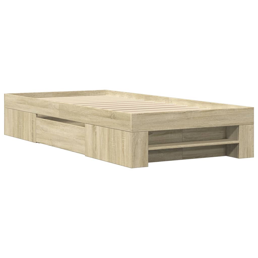 8721102855269_g_en_hd_1 vidaXL Bed Frame without Mattress Sonoma Oak 90x190 cm Engineered Wood - Image 3
