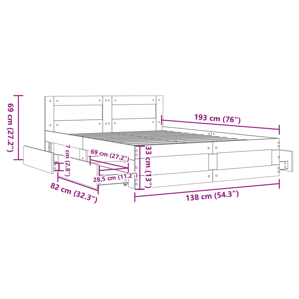 8721102856037_g_en_hd_9 vidaXL Bed Frame with Headboard without Mattress Sonoma Oak 135x190 cm - Image 11
