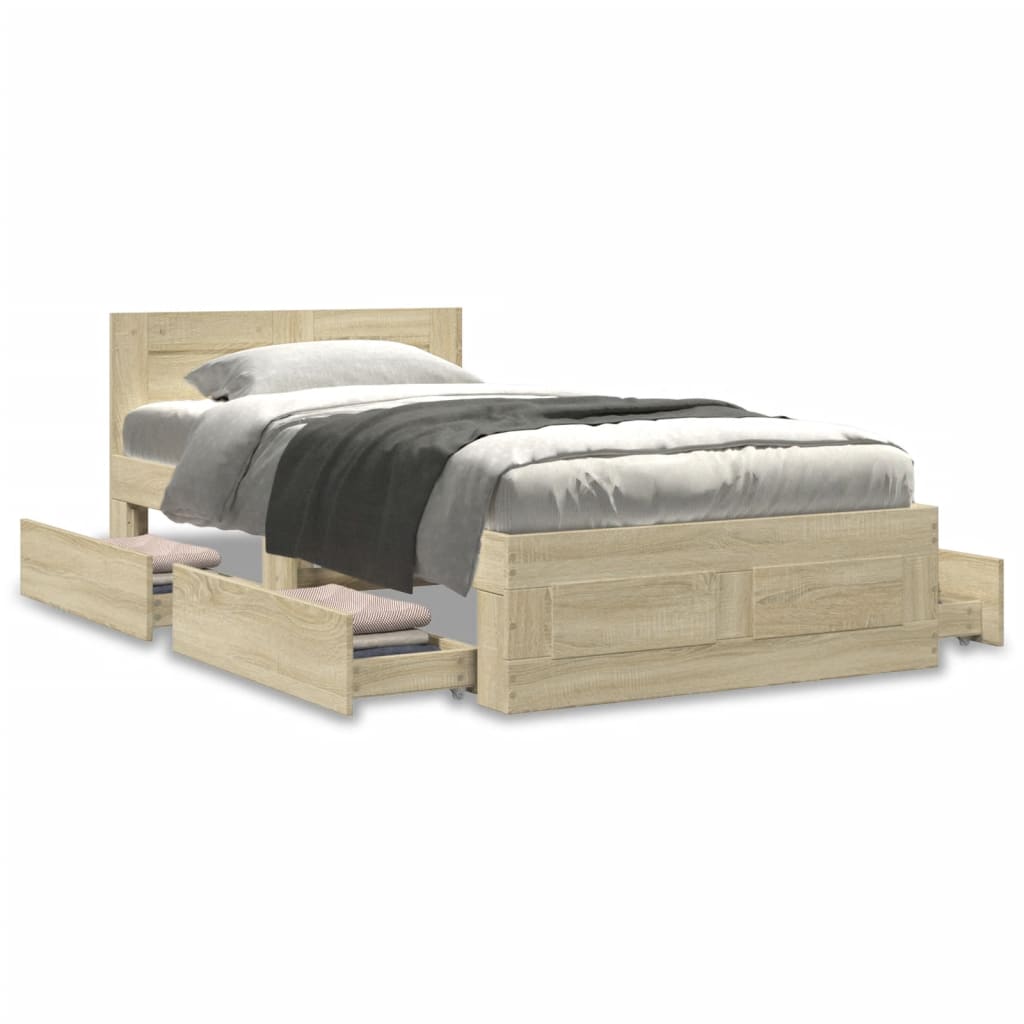 8721102856174_g_en_hd_2 vidaXL Bed Frame with Headboard without Mattress Sonoma Oak 90x190 cm - Image 4