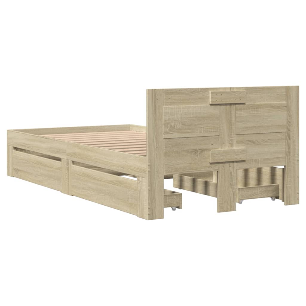 8721102856174_g_en_hd_5 vidaXL Bed Frame with Headboard without Mattress Sonoma Oak 90x190 cm - Image 7