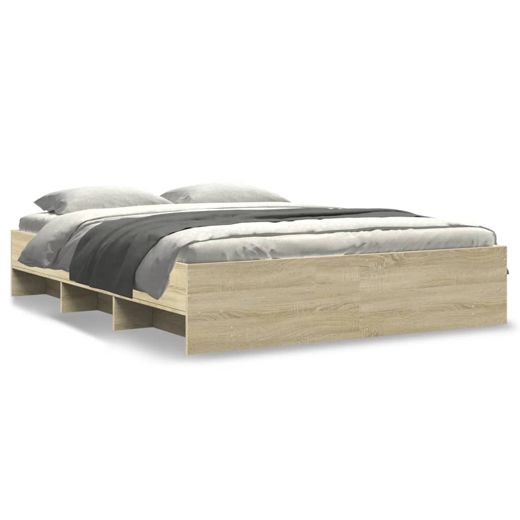 8721102856525_a_en_hd_1 vidaXL Bed Frame without Mattress Sonoma Oak 150x200 cm Engineered Wood - Image 2