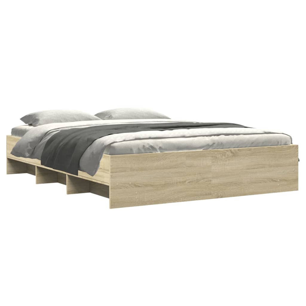 8721102856525_g_en_hd_1 vidaXL Bed Frame without Mattress Sonoma Oak 150x200 cm Engineered Wood - Image 3