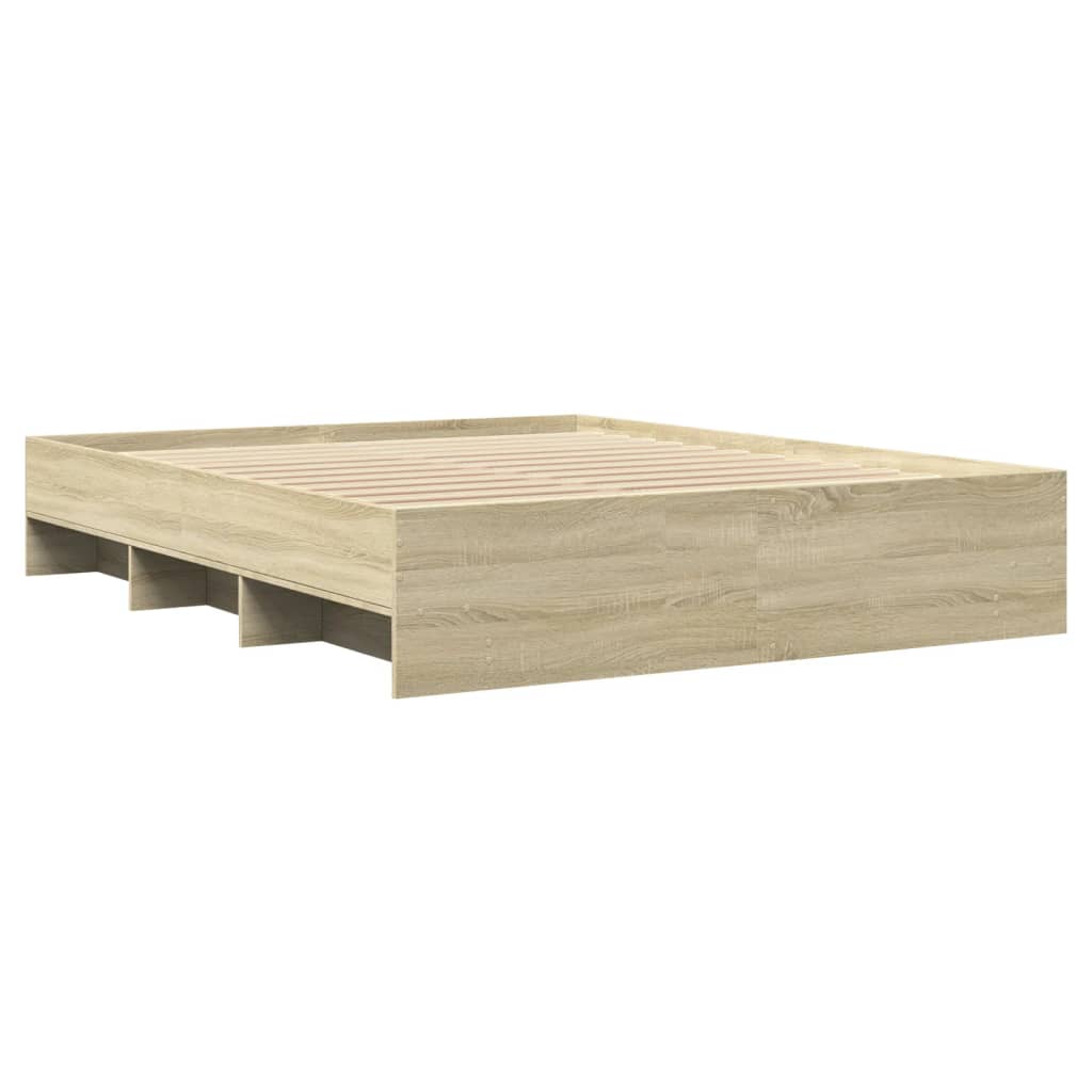 8721102856525_g_en_hd_2 vidaXL Bed Frame without Mattress Sonoma Oak 150x200 cm Engineered Wood - Image 4