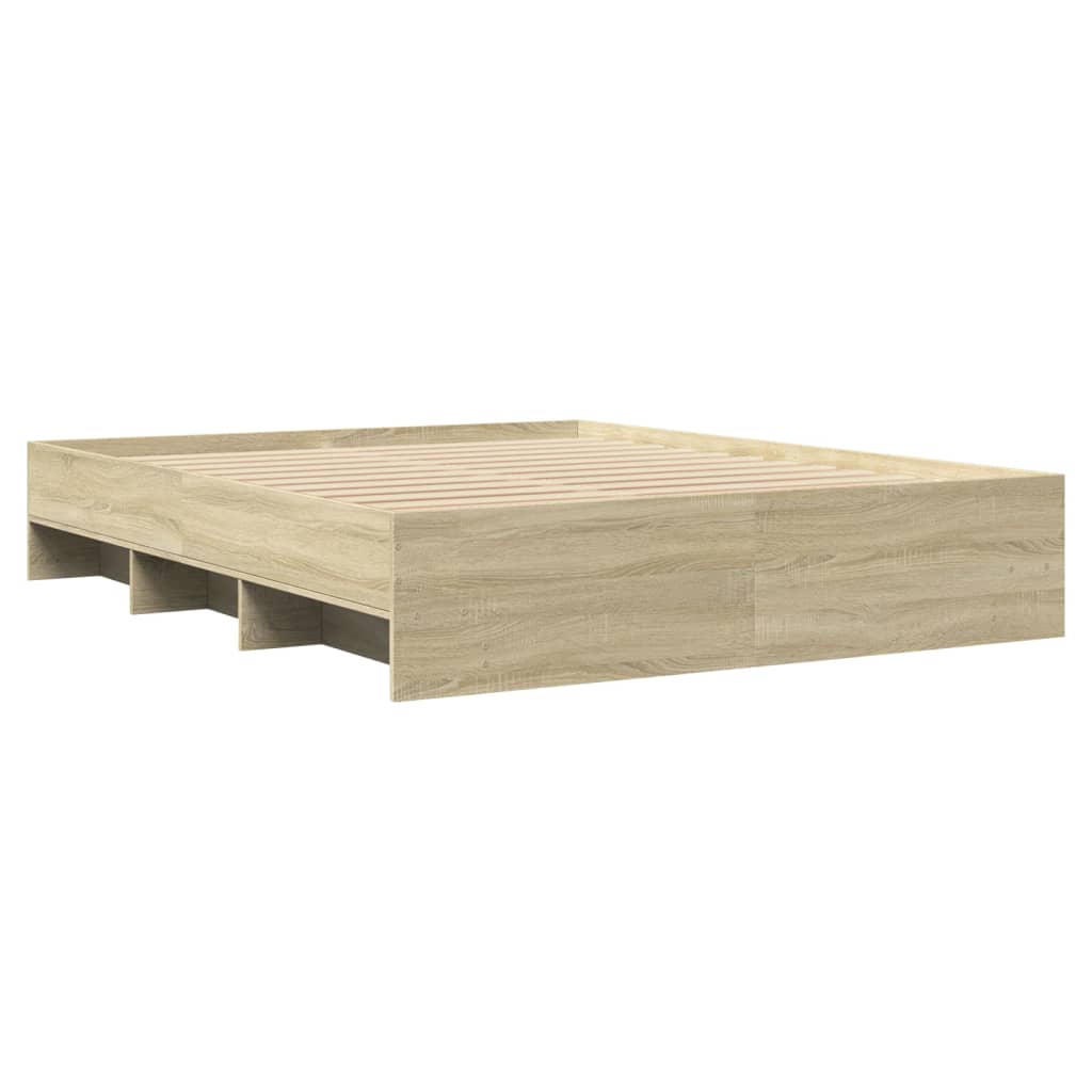 8721102856525_g_en_hd_5 vidaXL Bed Frame without Mattress Sonoma Oak 150x200 cm Engineered Wood - Image 7