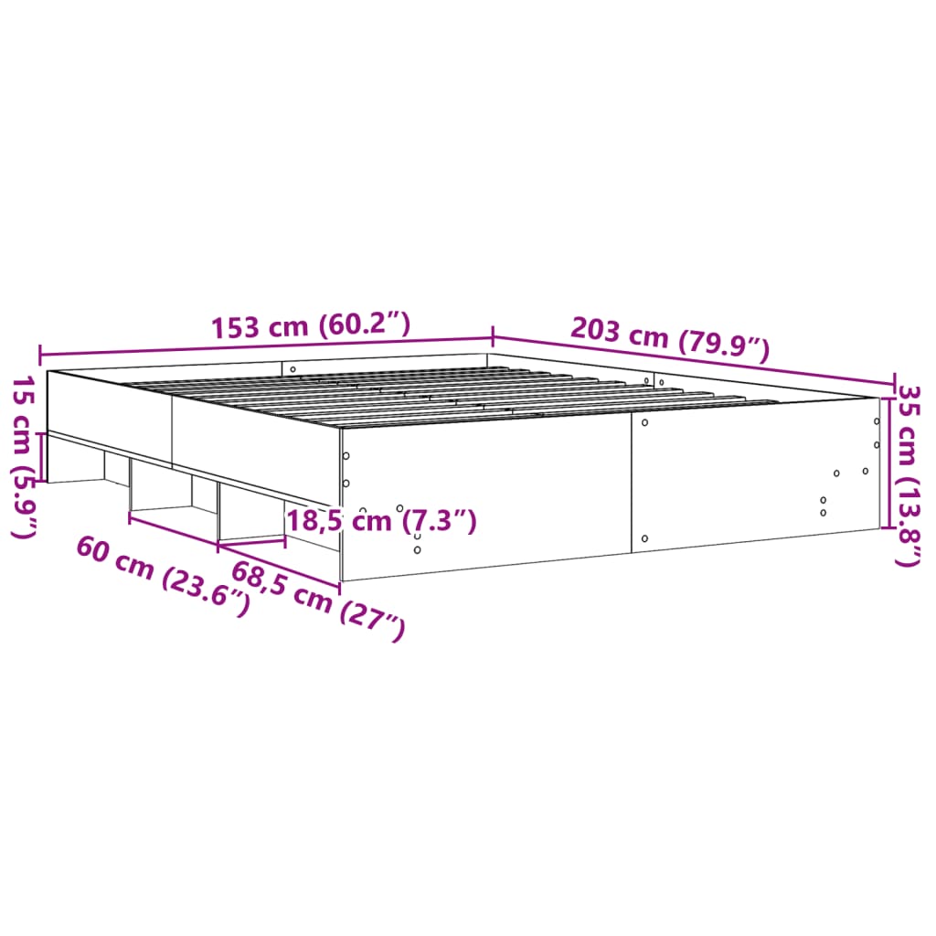 8721102856525_g_en_hd_8 vidaXL Bed Frame without Mattress Sonoma Oak 150x200 cm Engineered Wood - Image 10