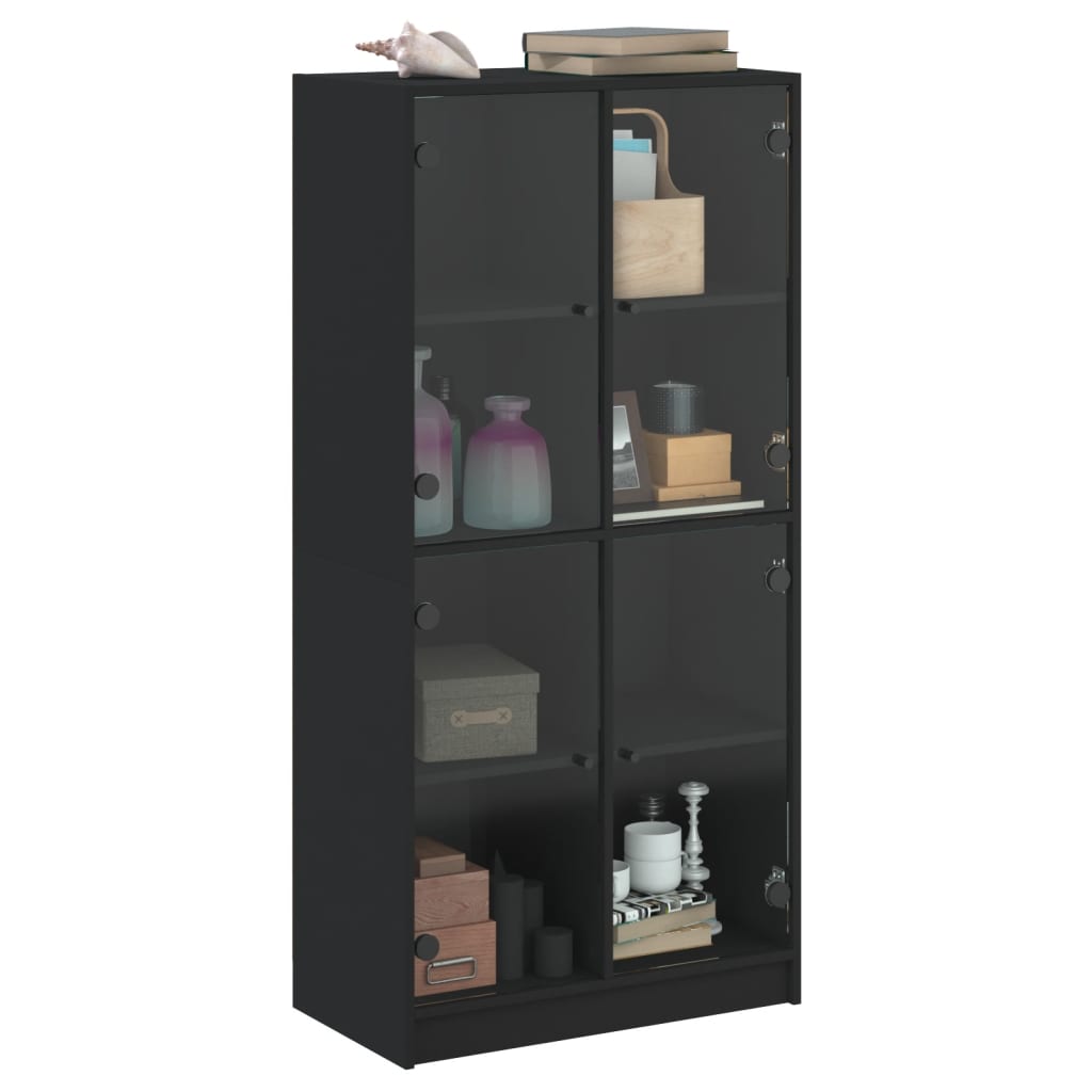 8721102893179_g_en_hd_3 vidaXL Highboard with Doors Black 68x37x142 cm Engineered Wood - Image 6